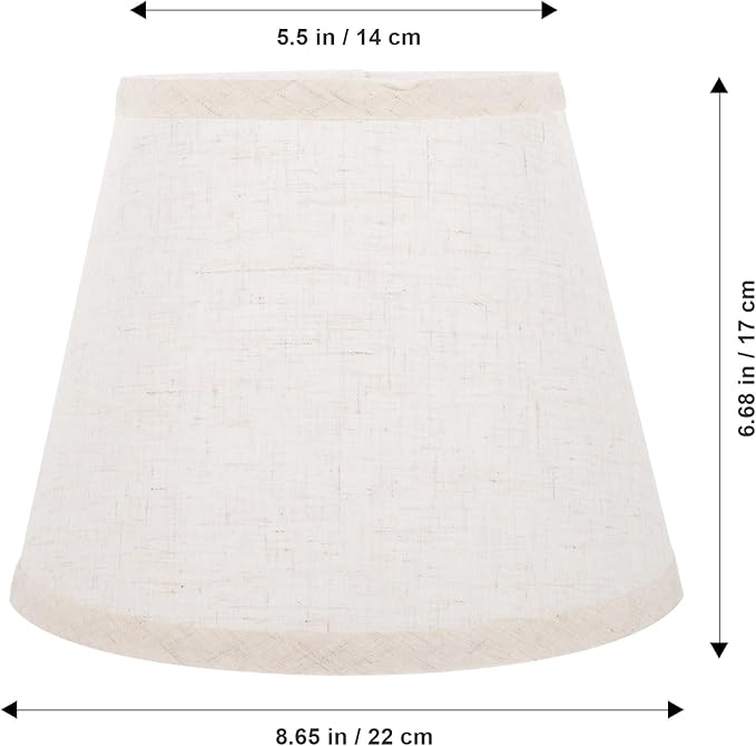 BESTonZON Linen Lampshade Cover for Table Lamp E27 Base 5.5 Inch Mini Round Cone Cloth Light Shade Suitable for Home and Office Lighting