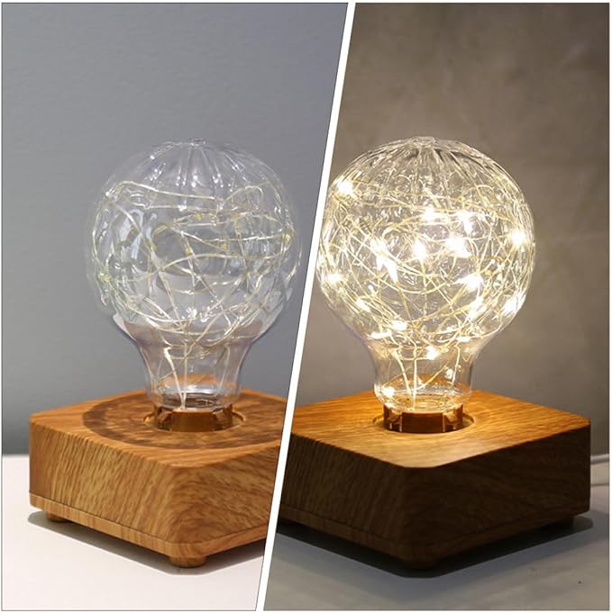 LED Wooden Atmosphere Desk Lamp USB Rechargeable Warm Light Decorative Indoor Table Lamp for Bedroom Office Portable Elegant Night Light with Soft Glow for Cozy Ambiance