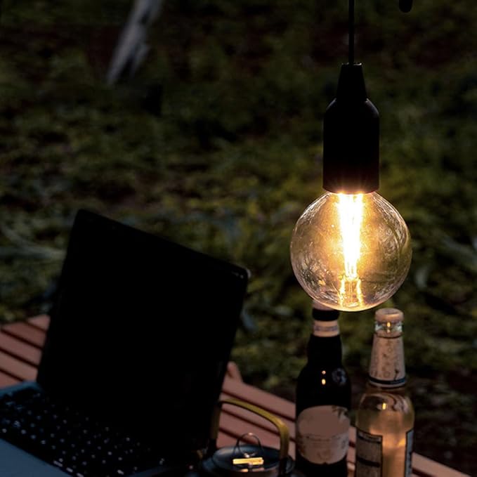 Portable Vintage LED Tent Light, Wear-Resistant Hanging Camping Lamp for Outdoor Hiking and Wild Camping, Retro Pull-Cord Lantern Without Battery