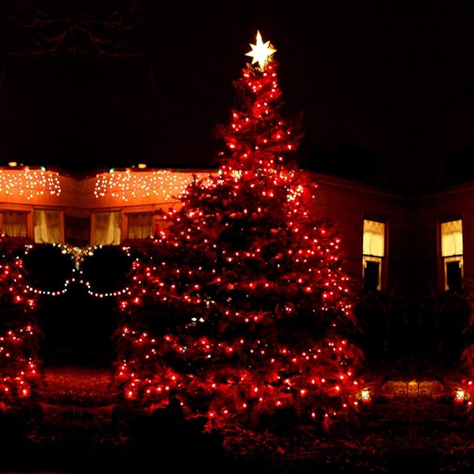 ODEETRONIC Red Christmas String Lights, 21.63ft 100 Count Incandescent Mini Lights String Connectable, UL Certified Indoor/Outdoor Green Wire Decorative Light for Xmas Tree, Patio, Party, Home Decor