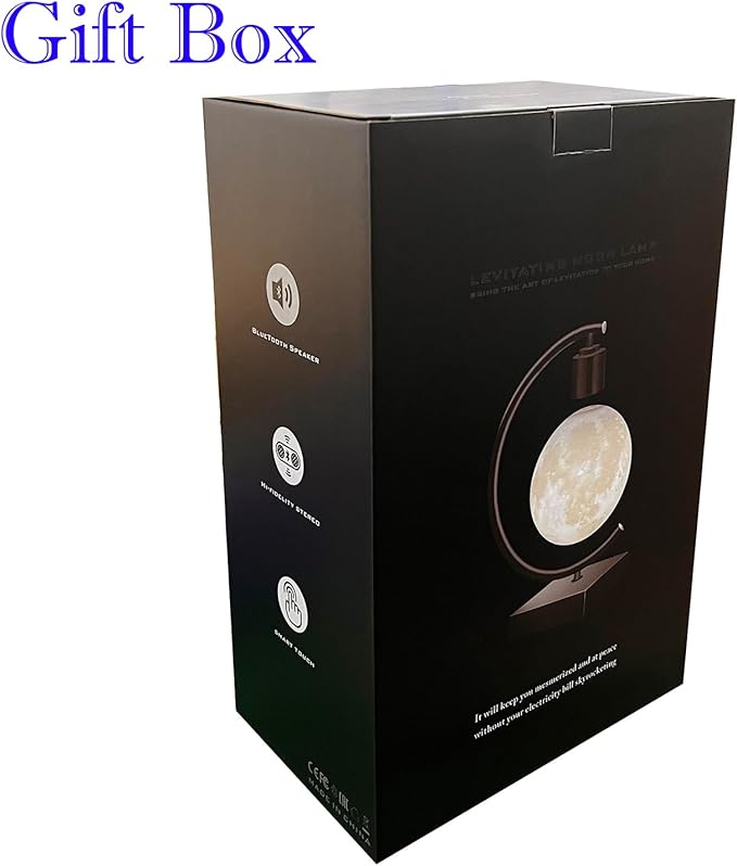 Magnetic Levitating Moon Lamp with Bluetooth Speaker 18W Fast Charger for iPhone iPad Samsung Galaxy Smart Watch Floating 3D Moon Magnet Planet Globe LED Night Light Colorful Christmas Gift