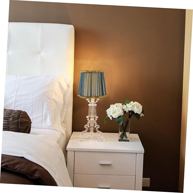 Cabilock Clip Lampshade Cover Pleated Light Bulb Cover for Table Lamps Replacement for Indoor Decor Easy Installation