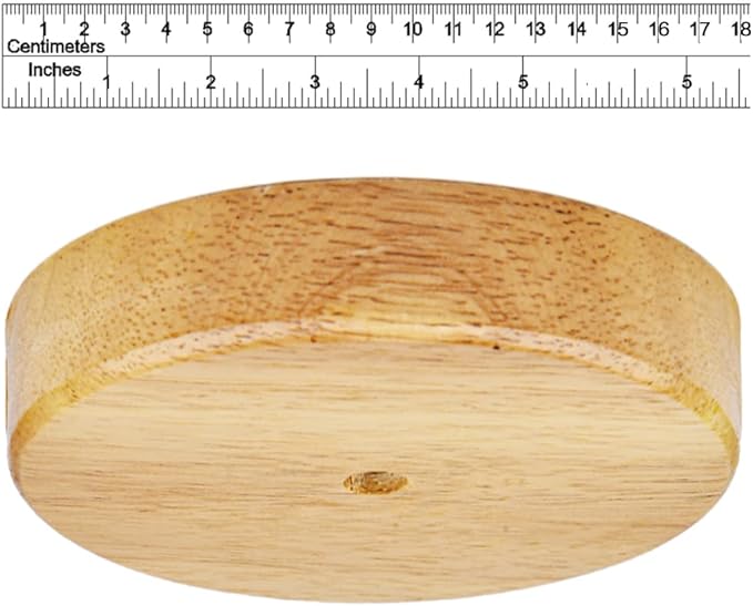 Arturesthome 7" Wood Ceiling Canopy Light Kit Rewind Single Hole with Hardware, Ceiling Plate for Pendant Lighting Chandelier, Screw Fixing on Both Sides