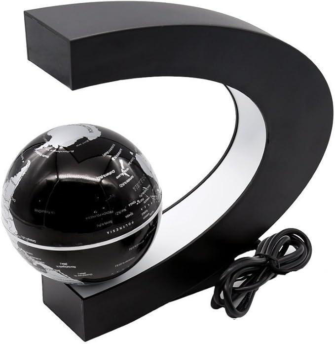 Magnetic Levitation Floating Globe 3 inch with LED Lights C Shape World Map for Desk Decoration