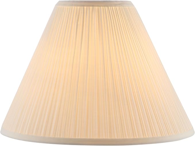 Aspen Creative 33191, Transitional Hardback Empire Shaped Mushroom Pleated Pleated White Spider Shade, 6" Top x 16" Bottom x 12" Slant