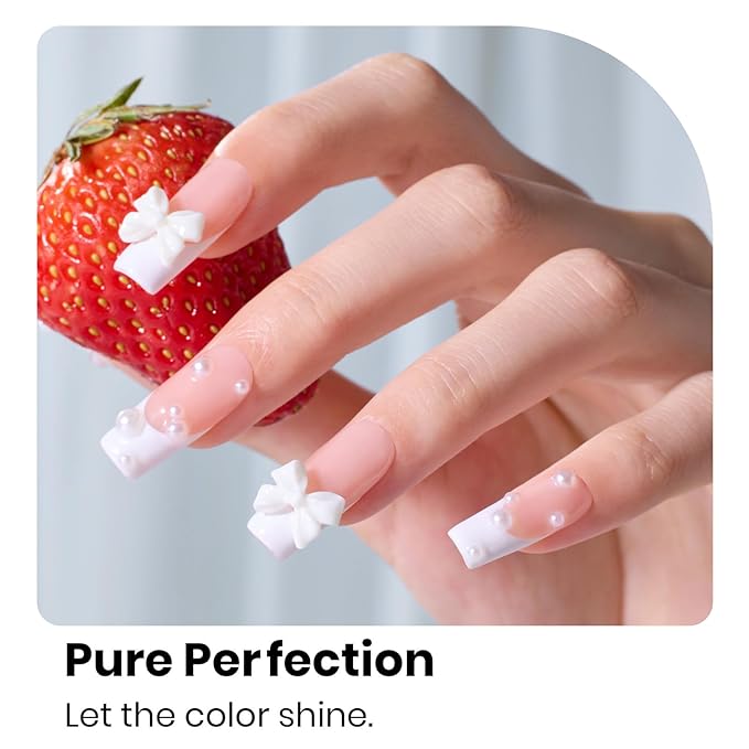 Beetles White Gel Nail Polish - French White 1PC 15ml Gel Polish Soak Off UV LED Needed Nail Art Manicure Salon DIY Design at Home Spring Nails Gifts for Woman