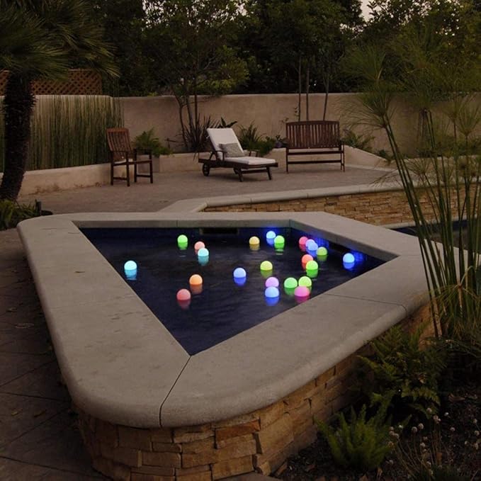 YESIE 2Packs Floating Pool Lights,Rechargeable 3-Inch LED Orb Lamp,150°F Duable Material,Bathtub Accessories,16 Colors,Remote Control,Fortune Teller Ball, Juggling Poi Ball, Hot Tub Light