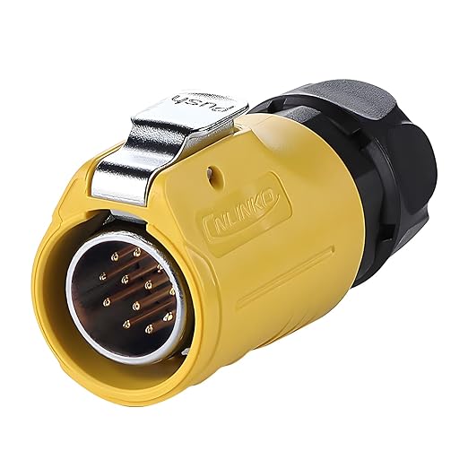 CNLINKO LP-20 12 Pin IP68 Waterproof Connector M20 Male Plug Female Socket Fast Locking 2-12 Pin Circular Connector for Stage Lighting Solar Panel Wiring(12 Pin)