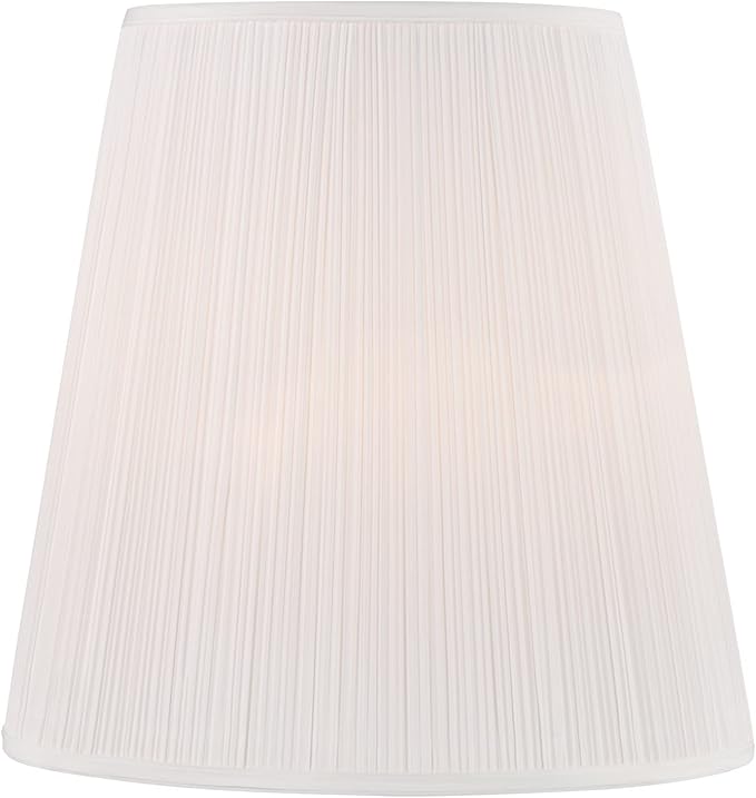 Aspen Creative 33135, Mushroom Pleated Traditional Spider Lamp Shade, White, 12" Top x 18" Bottom x 18" Slant