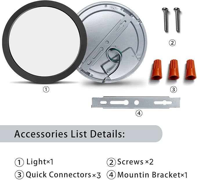 11" Flush Mount Ceiling Light Dimmable with ETL CERT, 5000K Black LED Ceiling Lights Ultra Thin Round Ceiling Light Fixture for Bedroom, Bathroom,Kitchen, Hallway,Basement,Closet,1Pack