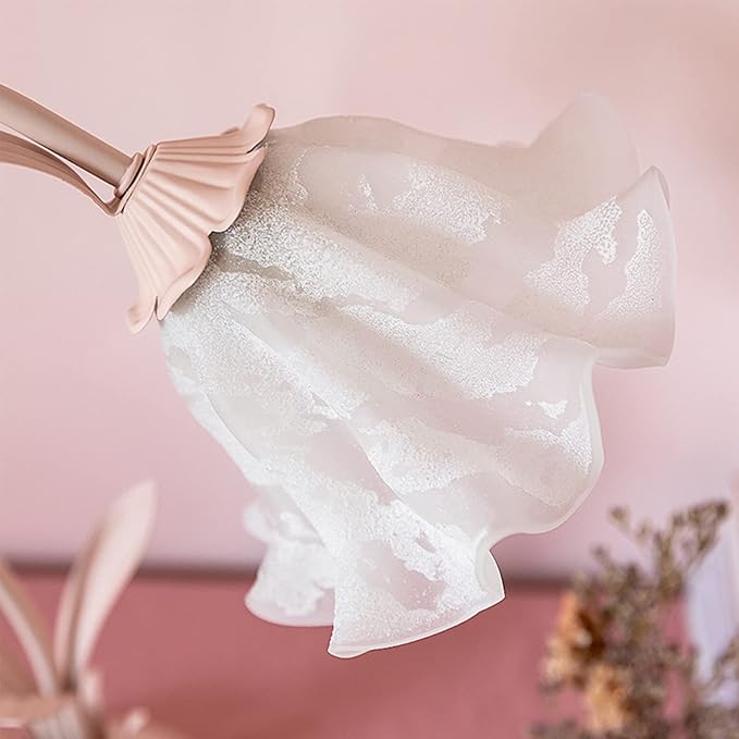 Flower Desk Lamp, Table Lamp LED Reading Light for Small Space Bedroom Home Office, Bedside Lamp with Soft Light, Applicable 5-10m² Area (Pink, 19.6" D x 5.9" H)