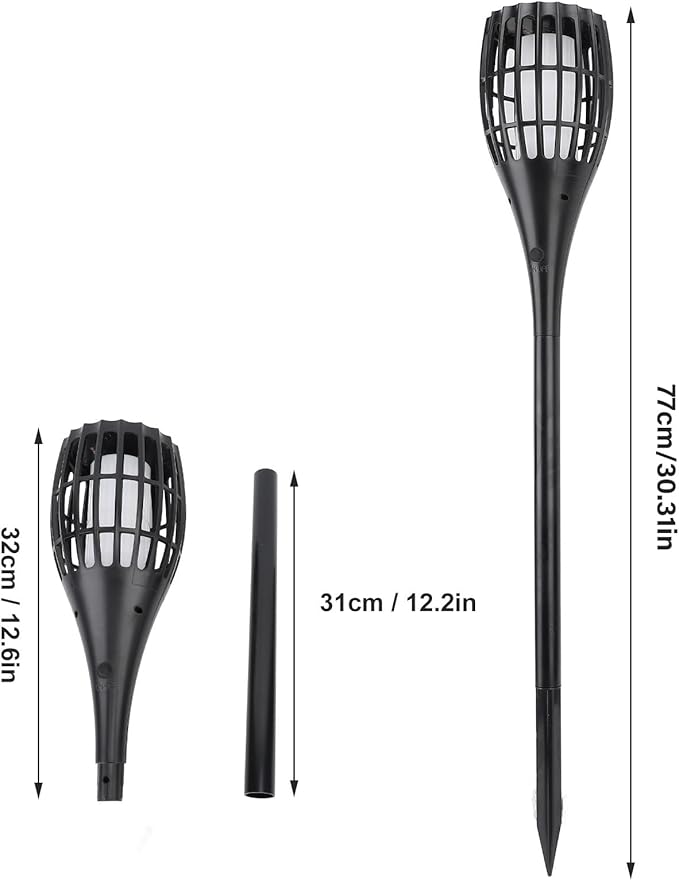 Illuminate Your Outdoor Space with Solar Tiki Torches for Outside! Experience The Realistic Flickering Flame of Solar Tiki Torches with Flickering Flame. Warm Yellow, Waterproof