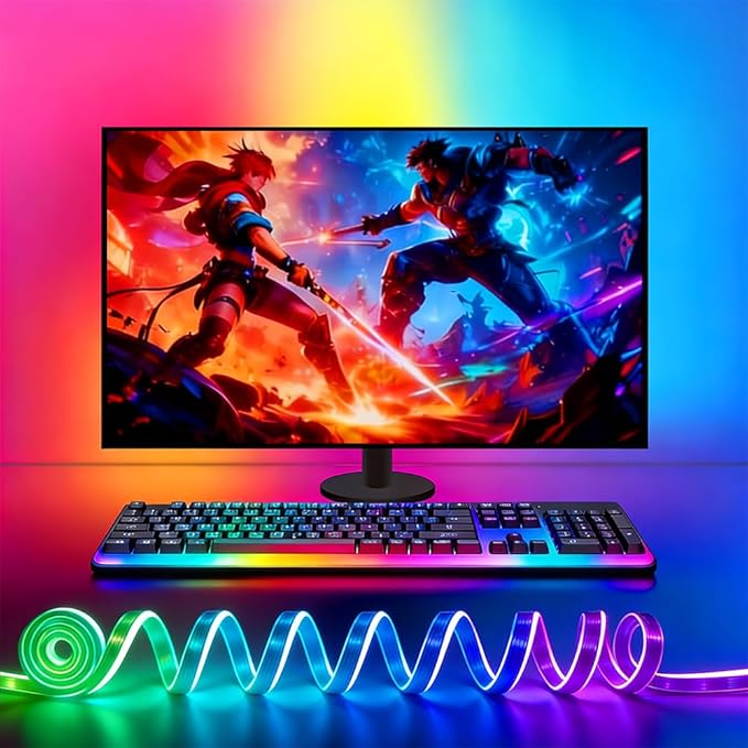 pc sync Light bar，LED Light Strips Deliver Synchronized Lighting Effects with Screen Colors and Music, Compatible with Win/Mac Systems. (PC Sync Light (for 27-inch Models))
