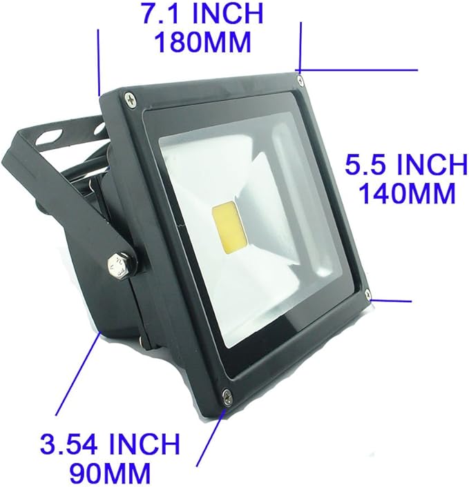QUANS 20W 12V 24V AC DC Ultra Bright White LED Security Wash Flood Light Floodlight Lamp High Power Black Case Waterproof IP65 Superbright (Warm White), 12-24V Input Low Voltage