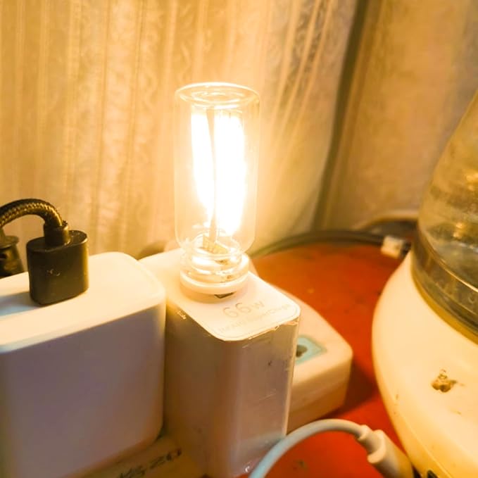 Touch Control Portable Retro Car Bulb, Battery & USB Plug in Interior Mood Lamp, No Pole Dimmable Indoor Decorative Mini Neon Night Lights for Bedroom, Camping, Holiday, Vehicle, SUV (Yellow, 1Pack)