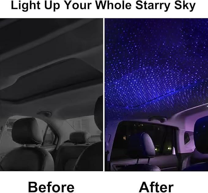 LEDCARE USB Projector Night Light, Portable Adjustable Star Roof Light Car Interior LED Romantic Atmosphere Star Projector for Cars Trucks Bedroom Party Decoration((Violet Blue)