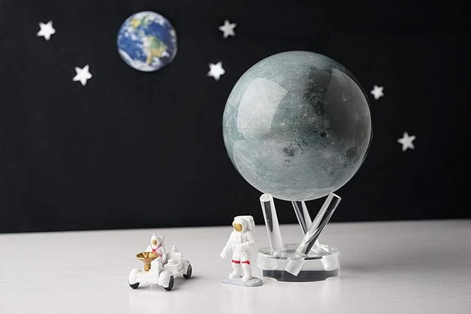 MOVA Globe - Moon Signature (6") | Rotating Lunar Globe Powered by Light | No Batteries Needed | Unique Desk Decor or Gift