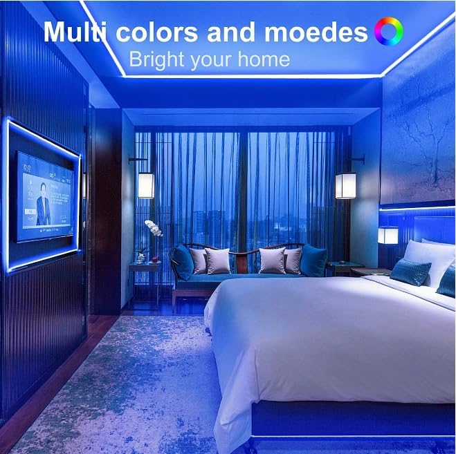 SUPERNIGHT 600 LEDs Blue Strip Light, 16.4FT Waterproof Flexible Rope Lights, 12V Blue Tape Lights for Bedroom, Mirror, Kitchen, Boat, Party, Holiday Decoration