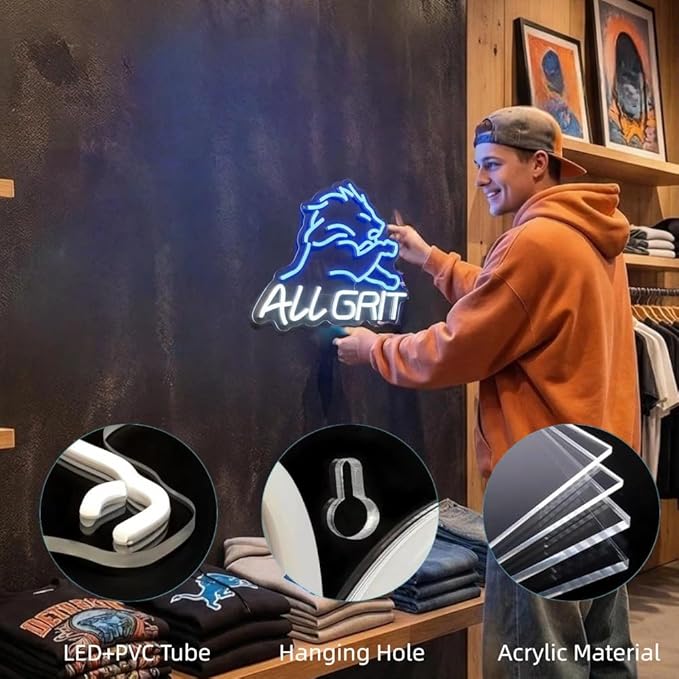 Football Neon Sign Rugby Neon Sign USB Powered With Light Dimmable Switch, Led Neon Light for Man Cave Decorand Sport Fans, Birthday Gifts Bedroom Party Club Bar Dorm