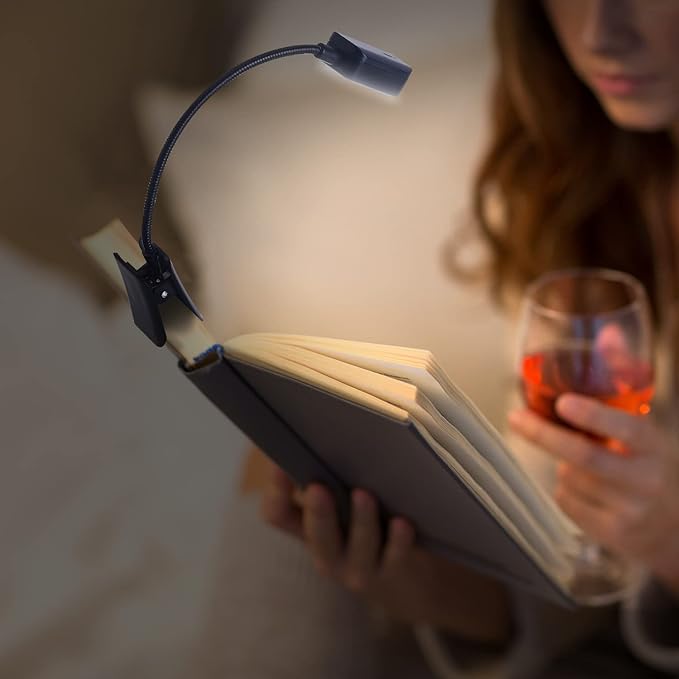 KunHe Rechargeable Book Lights for Reading at Night Small Book Light Bulk Clip on Reading Lights Lightweight Booklight as Christmas Stocking Stuffers for Kids Book Lovers 16 Pack