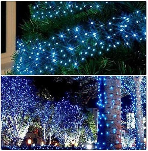 ILLUMINEW 300 LED Blue Outdoor Indoor String Lights, Safety Plug in 8 Modes 108Ft Twinkle Lights,Christmas Tree Wire Fairy Lights for Bedroom, Party Decor(300Led-Blue)