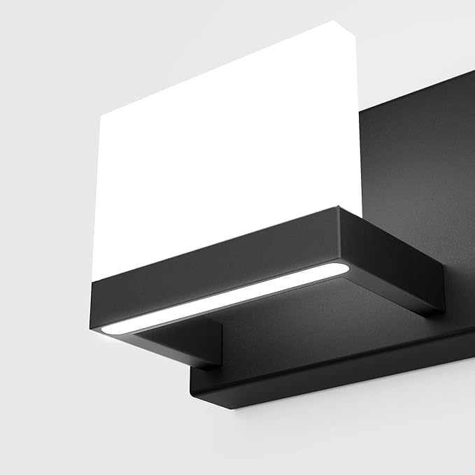 Tipace Dimmable Modern 6 Lights LED Vanity Light for Bathroom Up and Down Black Bathroom Wall Light Fixtures Over Mirror(White Light 6000K)