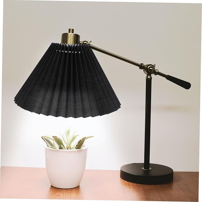 DIY Pleated Fabric Lamp Shade for Table and Floor Lamps Vintage Design Black Color Suitable for Hotels and Home Decor Easy to Install