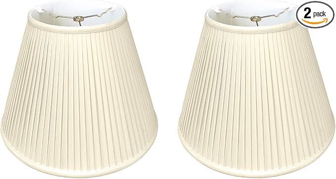 Royal Designs, Inc. Deep Empire Side Pleat Basic Lamp Shade, Beige, 9 x 16 x 12.25, BSO-728-16BG-2, Pack of 2