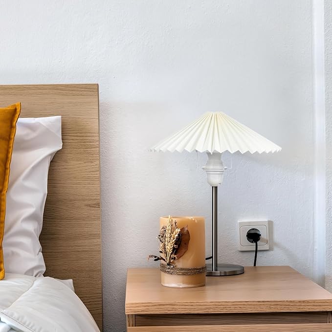 6.3 Inch Umbrella Pleated Linen Lampshade Fabric Cover for Small Bedroom Lamps Pendant and Table Lamp Accessories