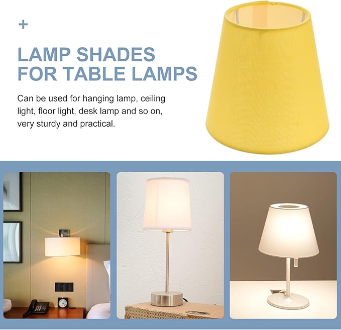 Lurrose Barrel Fabric Lampshade Cloth Lamp Shade Wall Lamp Covers Replacement Lamp Shade for Table Floor Pendant Lamp, Yellow