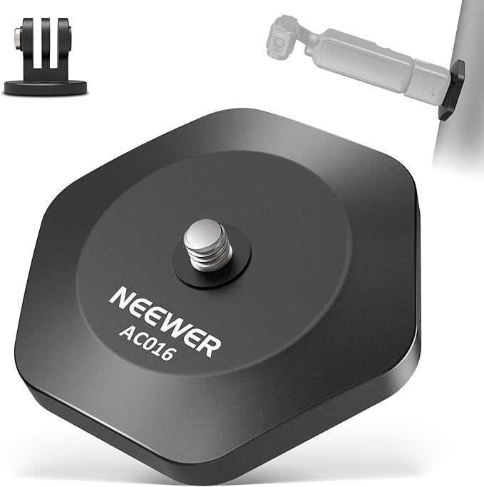 NEEWER Basics Magnetic RGB Light + Magnetic Mount Base Compatible with DJI OSMO Pocket 3 Camera & Creator Combo Accessories, 1W USB C Rechargeable Plastic LED Auxiliary Selfie Video Fill Lighting