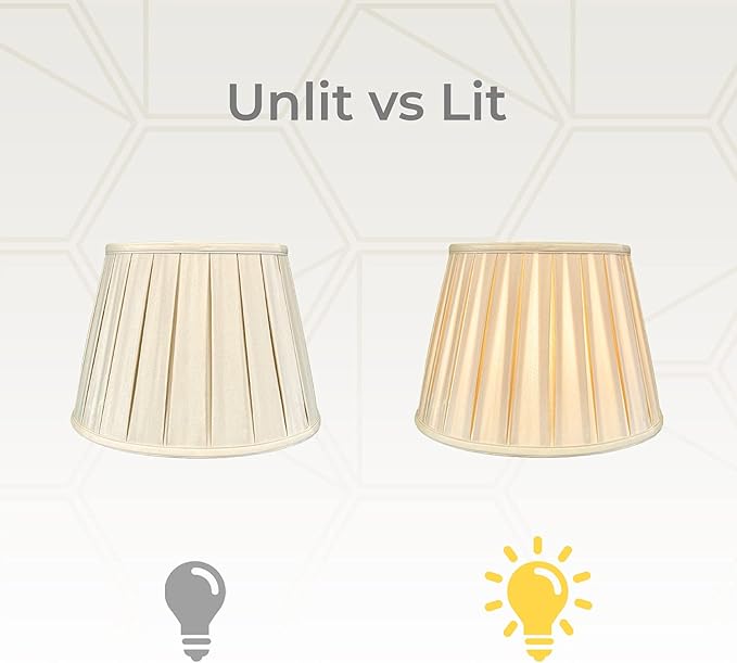 Royal Designs, Inc. Empire English Pleat Lamp Shade, BSO-724-14BG, 10 x 14.5 x 10, Beige