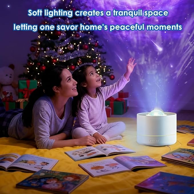 Northern Lights Projector,Ocean Wave & Aurora Galaxy Light with 12 Color Patterns RGB LED Mood Lighting for Bedroom,Suitable as for Women,Children,Teenagers and Girls