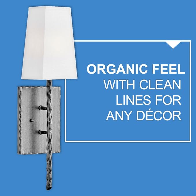 Hinkley Tress Large Single Light Wall Sconce - Hammered Details, Off-White Textured Shade - Burnished Nickel
