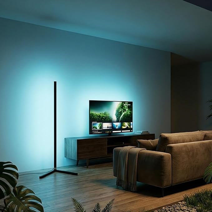 RGB Floor Lamp LED Corner Floor lamp smart Floor lamp with Music Sync Lighting, App & Remote Control, 16 Million Colors Living Room & Gaming Room (2 Pack)