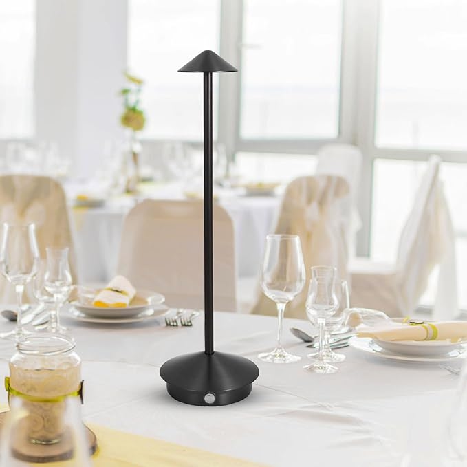 Cordless Table Lamp, Portable Led Desk Lamp 6000mAh Battery Operated Table Lamp, Mordern Rechargeable Night Light in Aluminum, Dimmable Table Light for Indoor Outdoor