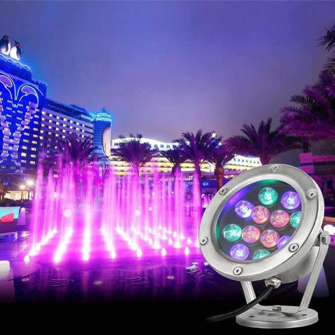 Braiton LED Pond Lights,Underwater Spotlight IP68 Waterproof Submersible Spot Light RGB Color Changing for Aquarium Fish Tank Garden Fountain Pool 4PCS,RGB,3W