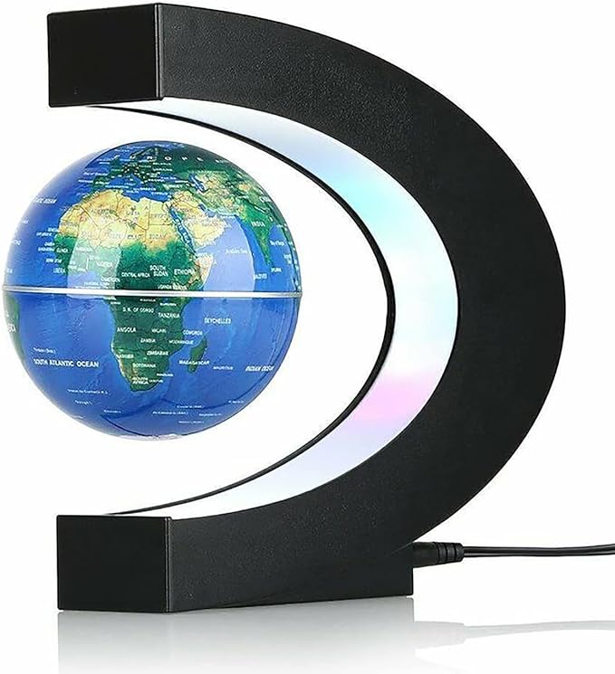 Magnetic Levitation Globe with LED Light, Cool Gadgets Floating Lamp Globe Decor, Cool Gifts for Men/Father/Husband/Boyfriend/Boss, Great Technology Graduation Gifts Valentine's Day Gift (Blue)