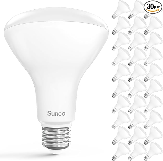 Sunco 30 Pack BR30 Light Bulbs LED, Recessed Can Light Bulbs, Indoor Flood Bulb, 850 LM, 11W (65W Equivalent), 5000K Daylight, Dimmable, E26 Base, for Home, Kitchen, Bedroom UL.