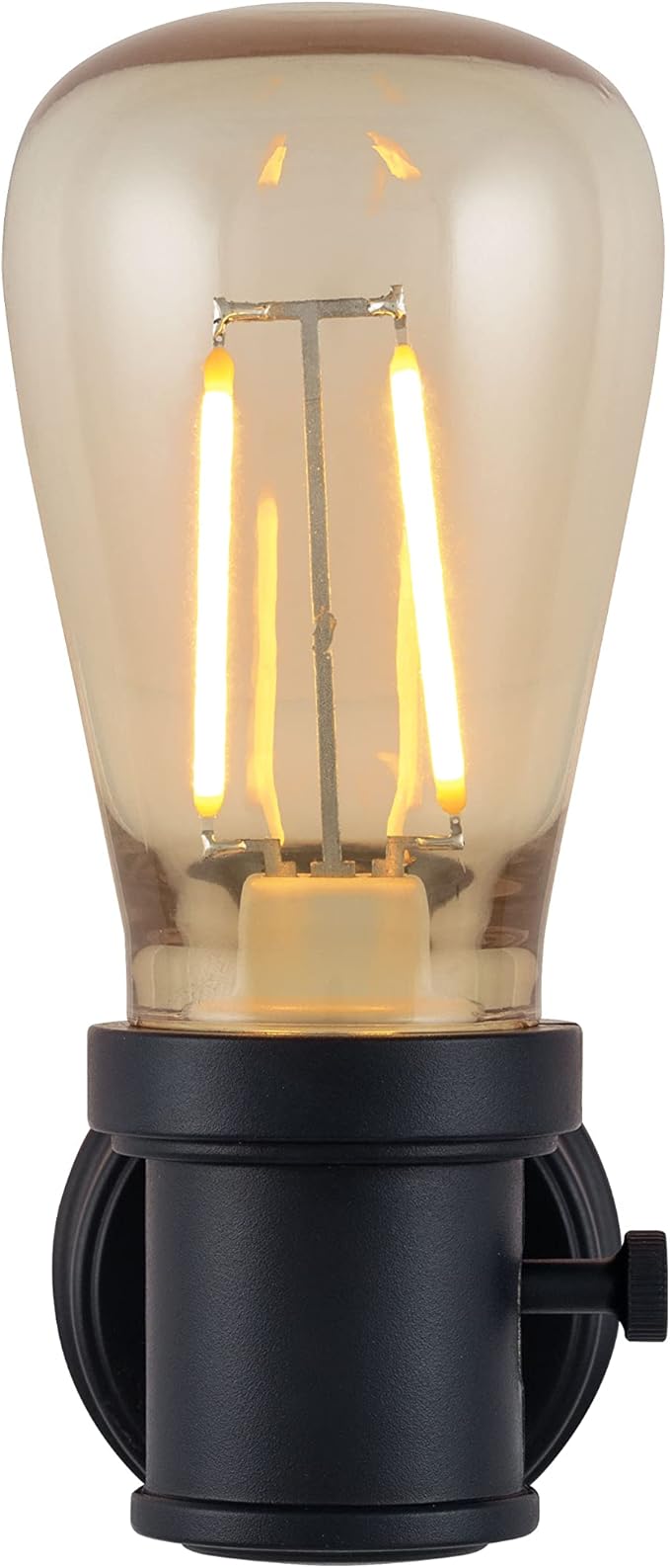 GE Vintage LED Edison Night Light, Plug-in, Dusk to Dawn Sensor, Farmhouse Decor, Mood Lighting, Home Decor, Ambient Lighting, LED Lights for Bedroom, Bathroom, Kitchen, Hallway, Black, 1 Pack, 64346