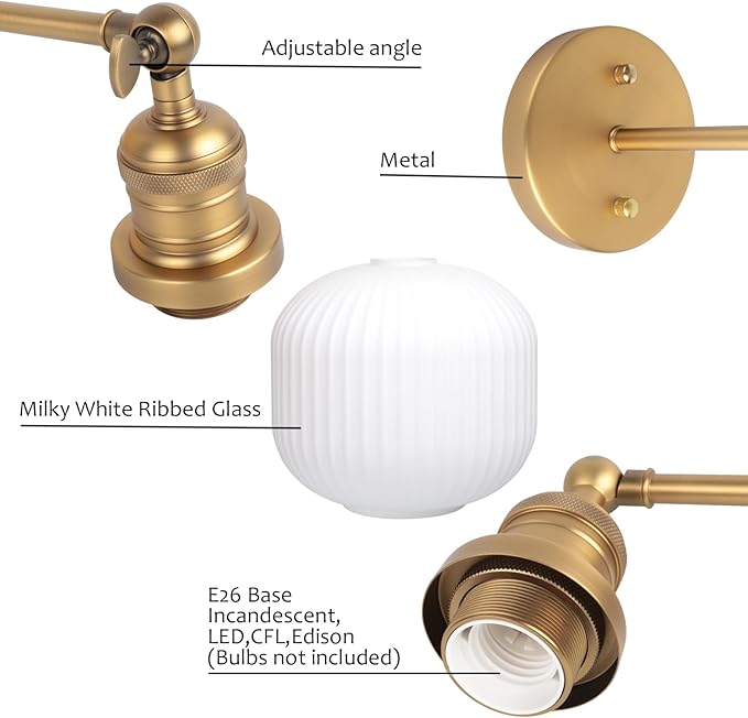 Pathson Modern Wall Sconce Lamp Milk White Round Glass, Hardwired Frosted Vintage Wall Vanity Light Fixture for Farmhouse Living Room Bedroom Bathroom Loft