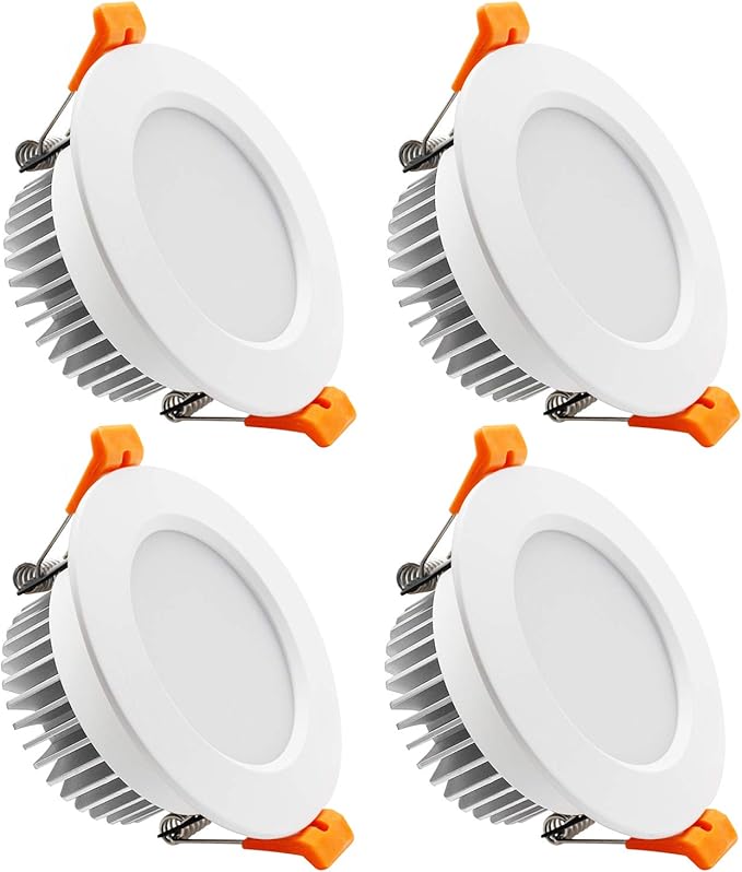 YGS-Tech 3.5 Inch LED Recessed Lighting, Dimmable Downlight 7W(55W Halogen Equivalent), CRI80, 2700K Ultra Warm White, Ceiling Light with LED Driver(4 Pack)
