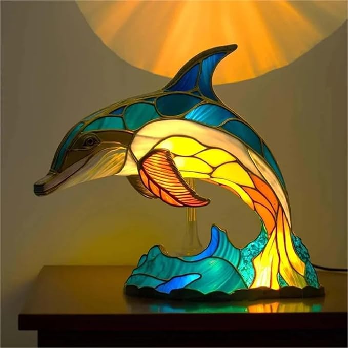 Vintage Animal Night Light Home Decor,Bohemian Resin Decorative Bedside Lamp,Retro Painting Table Lamp Nightlight for Bedroom Decoration, Party Decor,Gift for Animal Lovers,Friends and Familys 5.91In