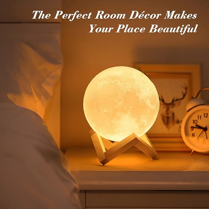 Mydethun 7.1 Inch Large 16 Colors Moon Lamp – Valentine Gifts for Women with 148 Combination Modes, Remote/Touch Control, Rechargeable LED Night Light, Party Favors Décor
