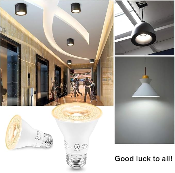 7W Par20 LED Bulb (50W Equivalent), UL Listed, 3000k Warm White Dimmable Flood Bulbs Lights, 500 Lumens, E26 Base, Recessed Lighting for Indoor Outdoor, 12 Pack