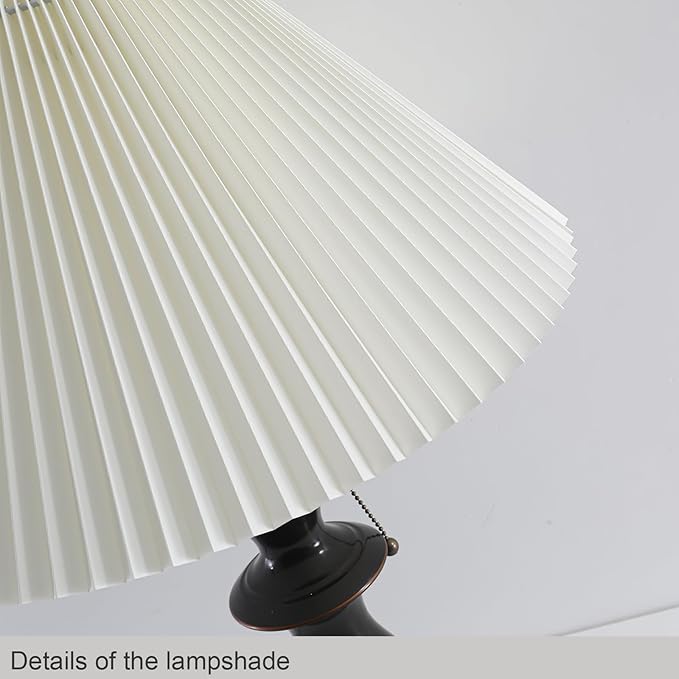 Large Pleated Lamp Shade for Arc/Arched Floor Lamps Replacement spider lampshade 5.9"Top X 21.5"Bottom X 13.8"High-Cream