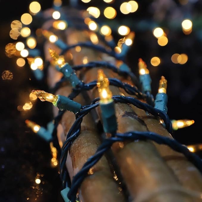 LAMPHOME Super-Bright Extendable Yellow Christmas Lights Decoration 150Lights 31.9ft UL Certified Mini Bulb String Light Set for Outdoor Christmas Tree Garden Holiday Party Patio Wedding Garland Decor