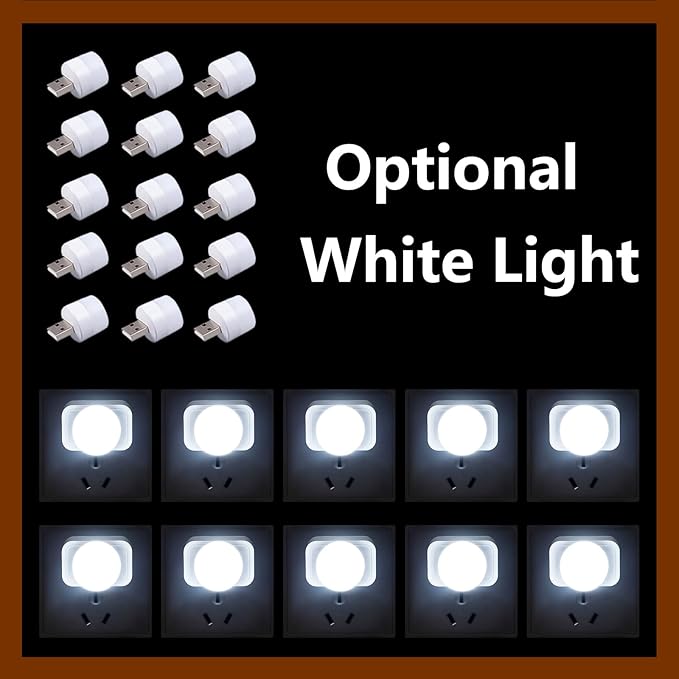 15 Pieces Mini USB Night Light, LED Light, Energy Saving LED, USB Laptop Light Bulb Night Lamp (Suitable Adapter 5V 1A) (Warm Light)