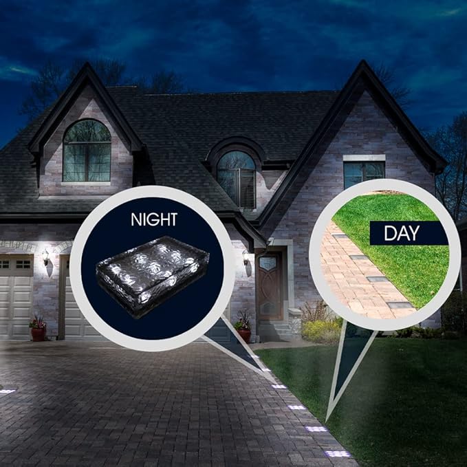 6x9 Cool White Solar Powered Paver Light, Driveways, Walkways, Patios, DIY Easy Install, No Wiring, Up to 7,000 lbs of vehicular Traffic