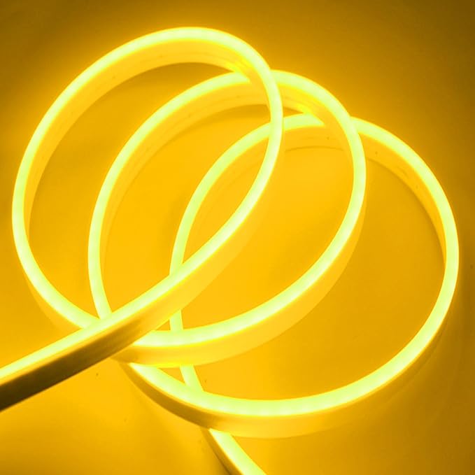LED Neon Strip Lights, 230ft AC 110V-130V Super Bright Rope Light Sign String 140000LM Waterproof IP68 for Outdoor Indoor Commercial Lighting Decor(Yellow)